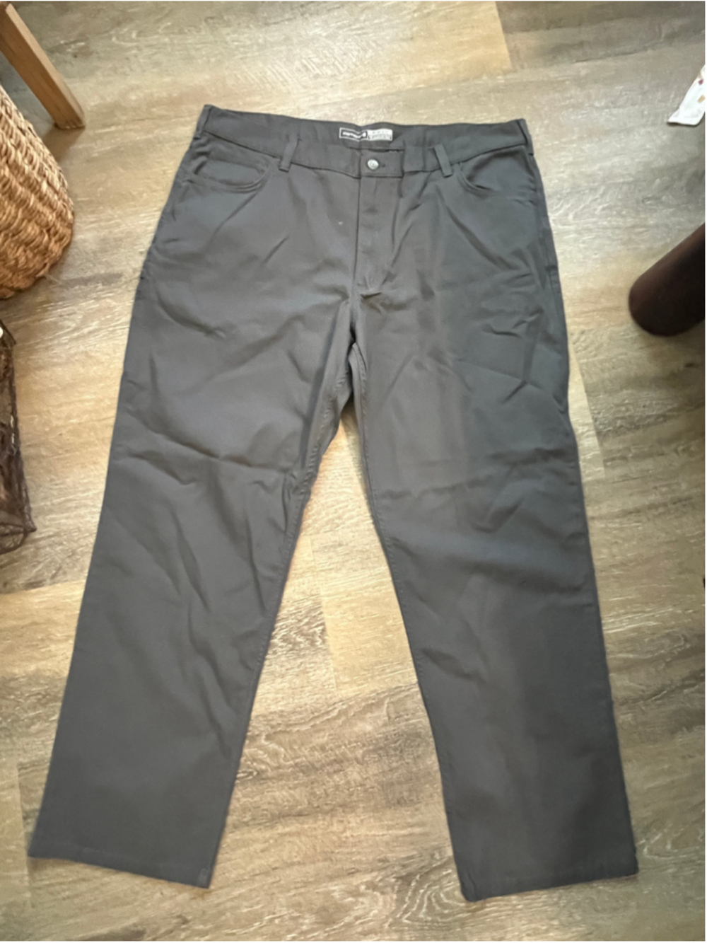 Men's Carhartt Gray Relaxed Fit Pants Waist 52